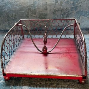 Metal Rooster napkin holder